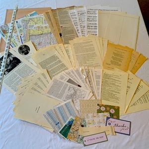Over 50 vintage book pages for junk journals and paper crafts. Lovely variety.